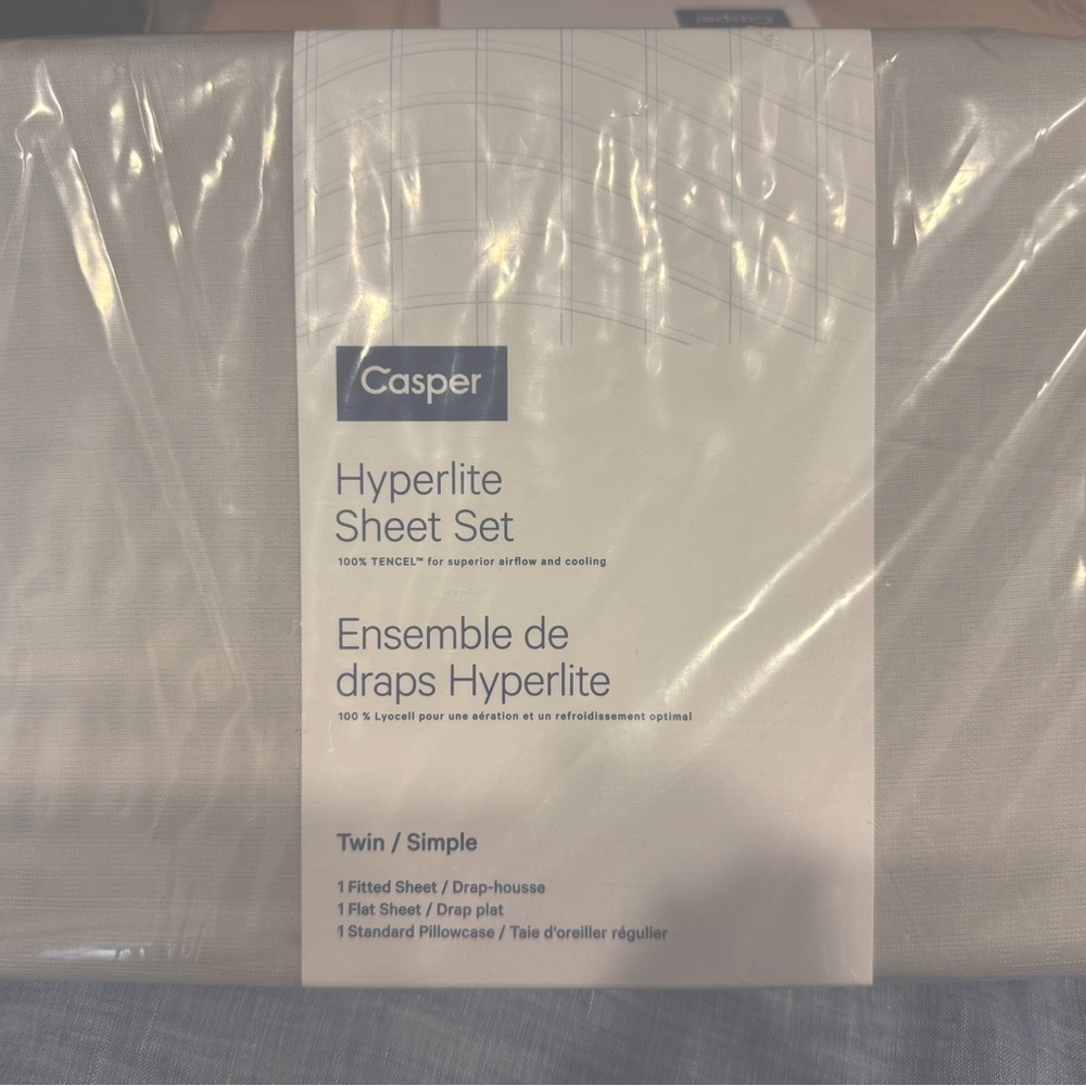 BNWT Grey Casper Twin Hyperlite Sheet Set